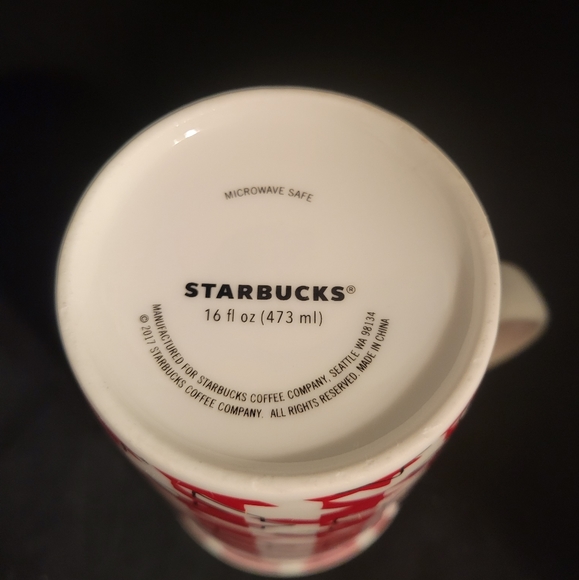 Starbucks Coffee Mug Houndstooth Cup 2017 Tall 16 fl oz - Picture 9 of 10